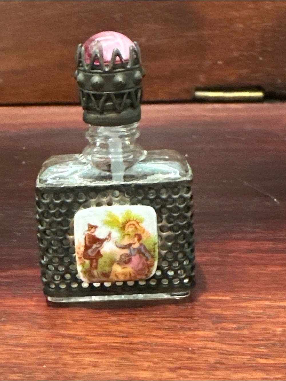 VTG Miniature French Perfume Bottle signed Fragonard w/ Cameo